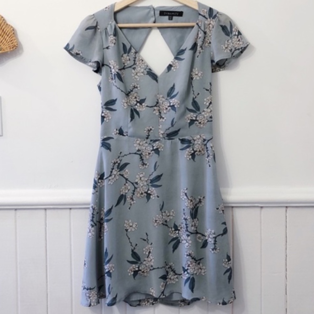 Dynamite Floral Blue Dress